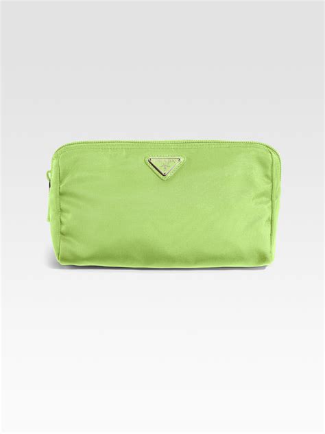 prada makeup bag triangle|Prada nylon makeup bag.